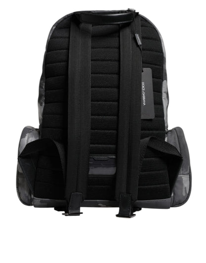 Dolce & Gabbana Gray Cotton Camouflage Logo Plaque Backpack Bag - Sandy Store ByNet