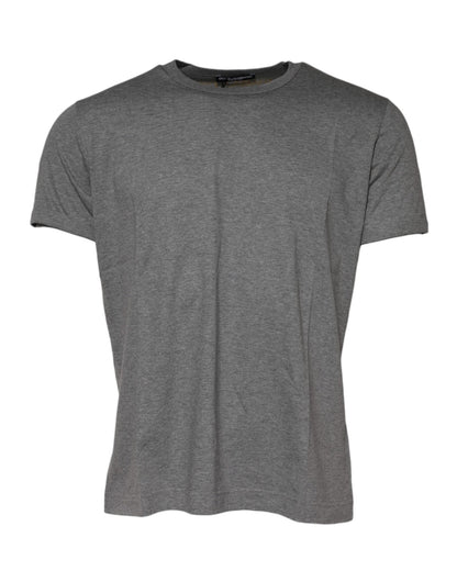 Dolce & Gabbana Gray Cotton Crew Neck Short Sleeves T-shirt – IT48 | M par Dolce & Gabbana | Disponible sur Sandy Store ByNet