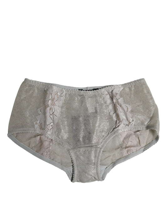 Dolce & Gabbana Gray Cotton Floral Lace High Waist Panty Underwear – IT2 | S par Dolce & Gabbana | Disponible sur Sandy Store ByNet