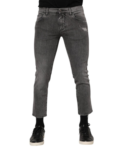 Dolce & Gabbana Gray Cotton Logo Plaque Men Denim Jeans – IT46 | S par Dolce & Gabbana | Disponible sur Sandy Store ByNet