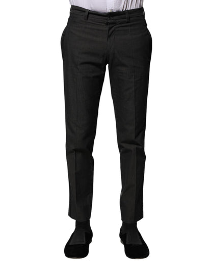 Dolce & Gabbana Gray Cotton Patterned Formal Pants – IT44 | XS par Dolce & Gabbana | Disponible sur Sandy Store ByNet
