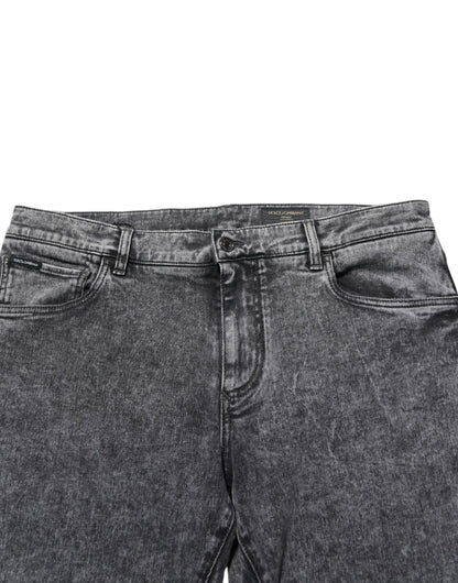 Dolce & Gabbana Gray Cotton Slim Fit Denim Trouser Jeans – IT56 | XXL par Dolce & Gabbana | Disponible sur Sandy Store ByNet