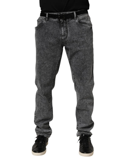 Dolce & Gabbana Gray Cotton Slim Fit Denim Trouser Jeans – IT56 | XXL par Dolce & Gabbana | Disponible sur Sandy Store ByNet