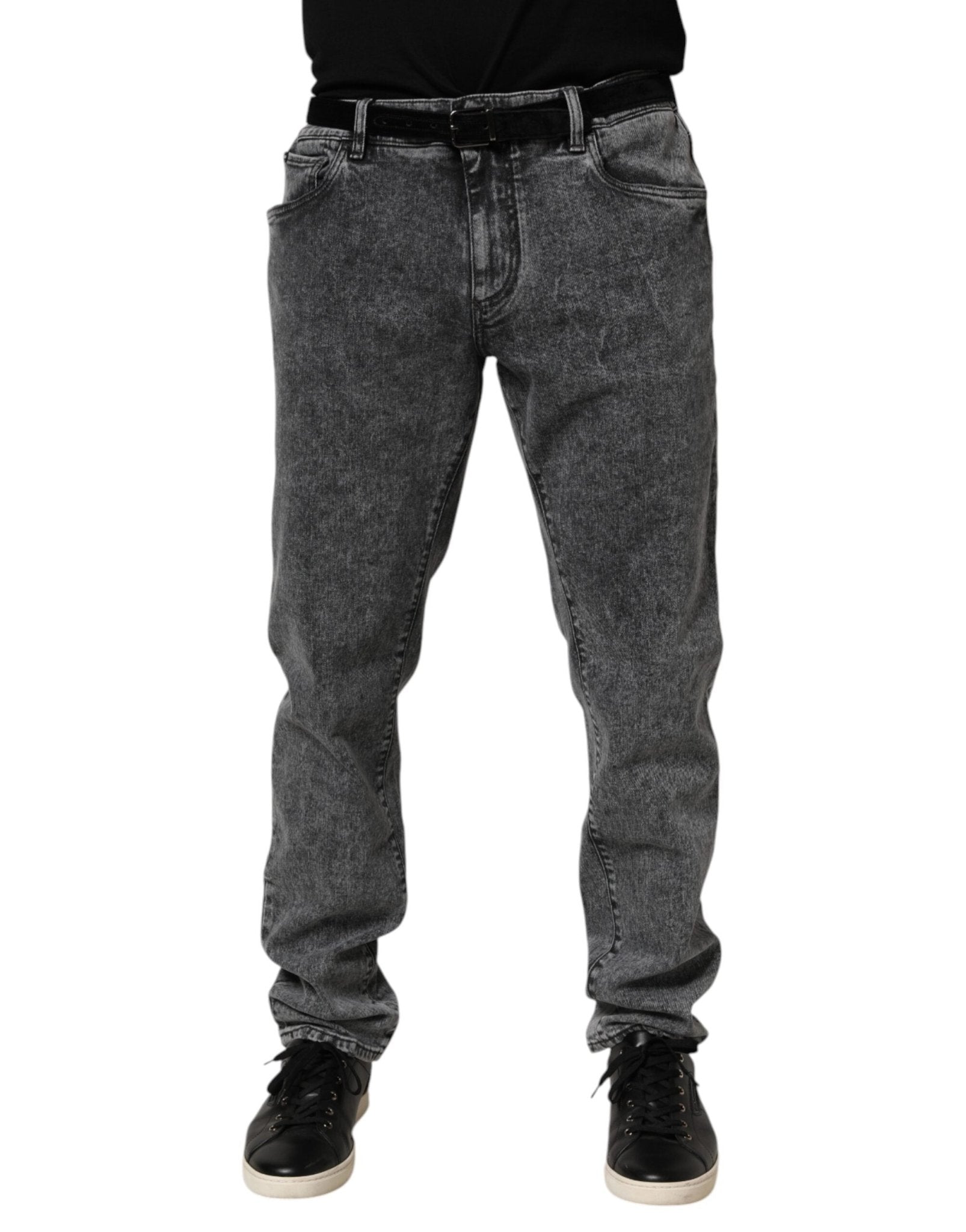 Dolce & Gabbana Gray Cotton Slim Fit Denim Trouser Jeans – IT56 | XXL par Dolce & Gabbana | Disponible sur Sandy Store ByNet