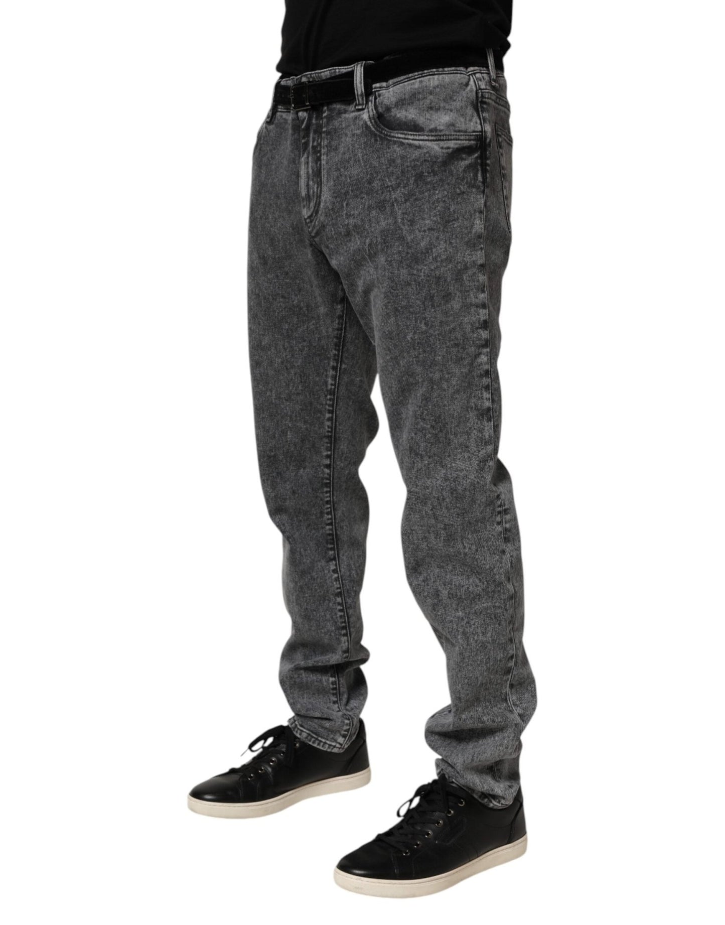 Dolce & Gabbana Gray Cotton Slim Fit Denim Trouser Jeans – IT56 | XXL par Dolce & Gabbana | Disponible sur Sandy Store ByNet