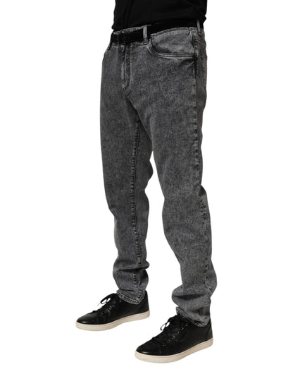 Dolce & Gabbana Gray Cotton Slim Fit Denim Trouser Jeans – IT56 | XXL par Dolce & Gabbana | Disponible sur Sandy Store ByNet