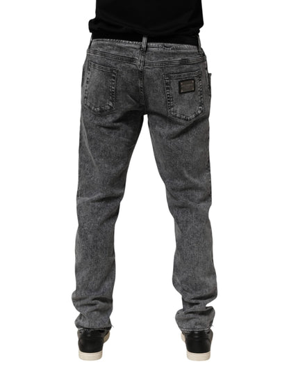 Dolce & Gabbana Gray Cotton Slim Fit Denim Trouser Jeans – IT56 | XXL par Dolce & Gabbana | Disponible sur Sandy Store ByNet