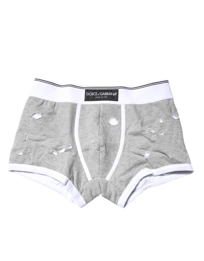 Dolce & Gabbana Gray Cotton Stretch Regular Boxer Underwear – IT3 | XS par Dolce & Gabbana | Disponible sur Sandy Store ByNet