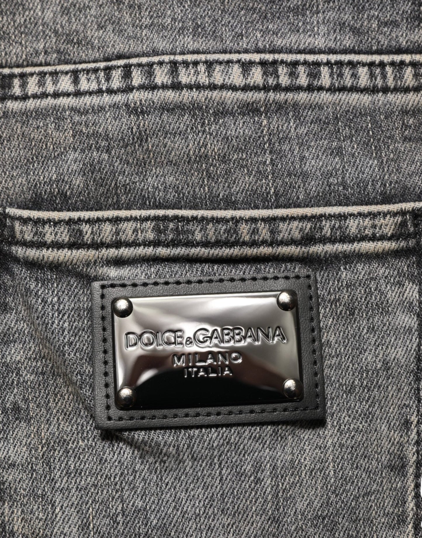 Dolce & Gabbana Gray Cotton Stretch Slim Fit Men Denim Jeans – IT56 | XXL par Dolce & Gabbana | Disponible sur Sandy Store ByNet