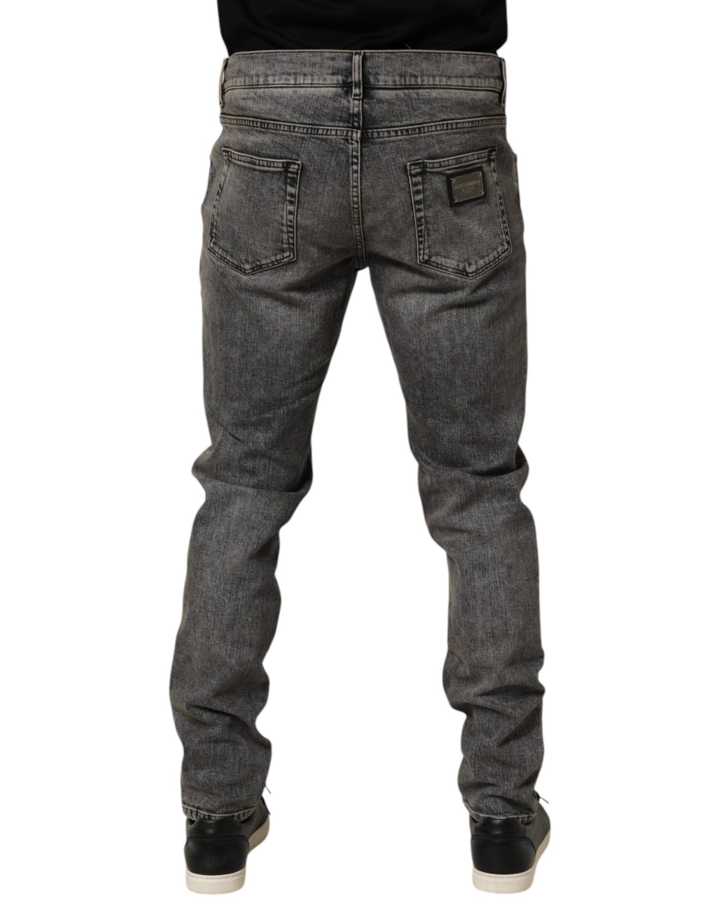 Dolce & Gabbana Gray Cotton Stretch Slim Fit Men Denim Jeans – IT56 | XXL par Dolce & Gabbana | Disponible sur Sandy Store ByNet