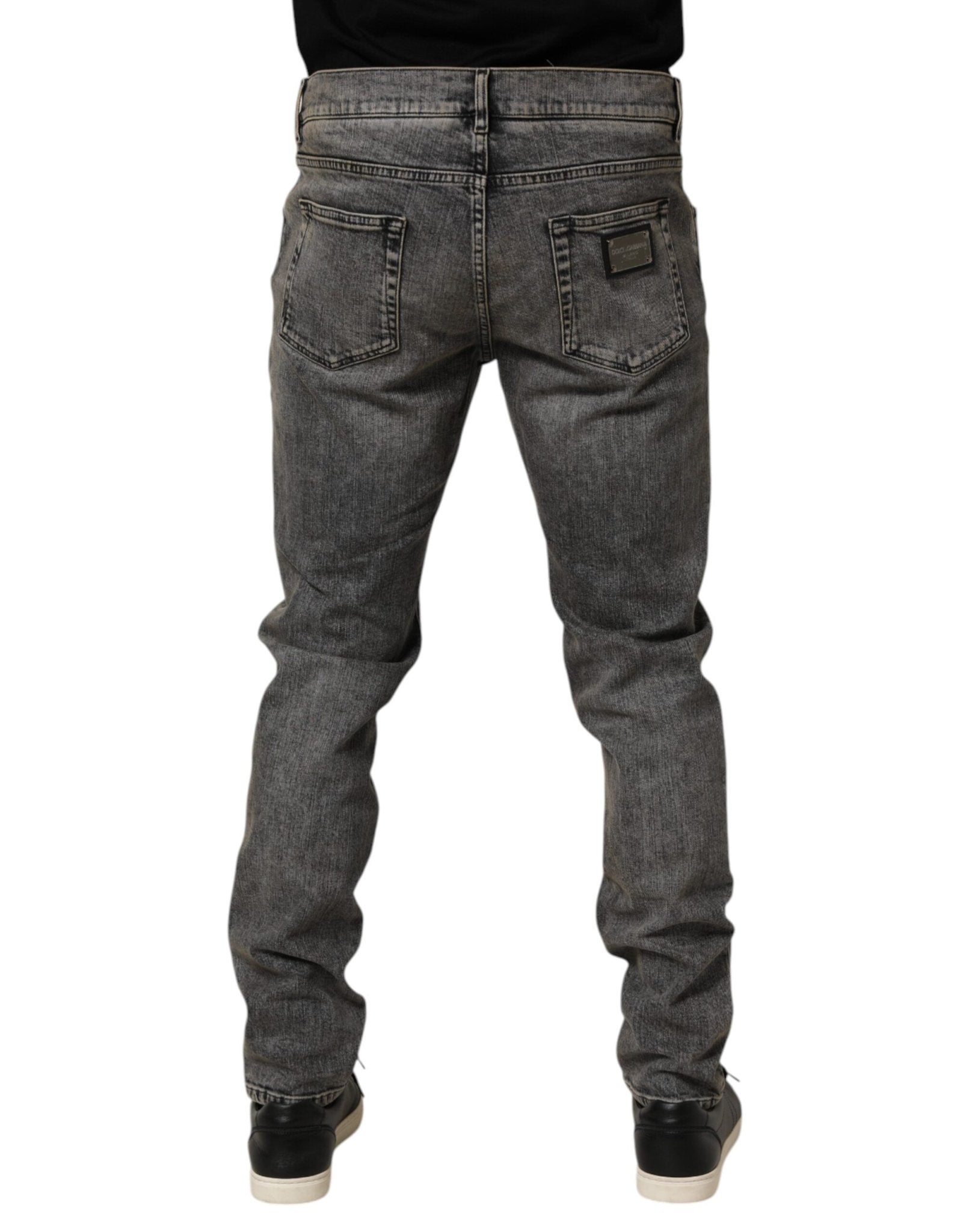 Dolce & Gabbana Gray Cotton Stretch Slim Fit Men Denim Jeans – IT56 | XXL par Dolce & Gabbana | Disponible sur Sandy Store ByNet