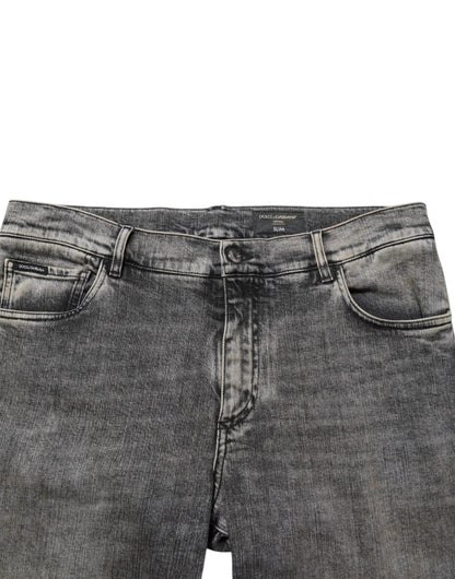 Dolce & Gabbana Gray Cotton Stretch Slim Fit Men Denim Jeans – IT56 | XXL par Dolce & Gabbana | Disponible sur Sandy Store ByNet