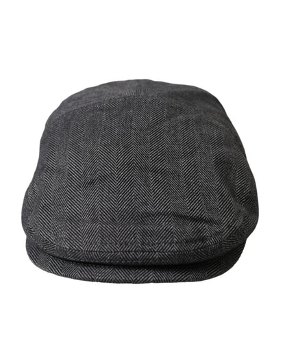 Dolce & Gabbana Gray Herringbone Crown Newsboy Hat Men - Sandy Store ByNet