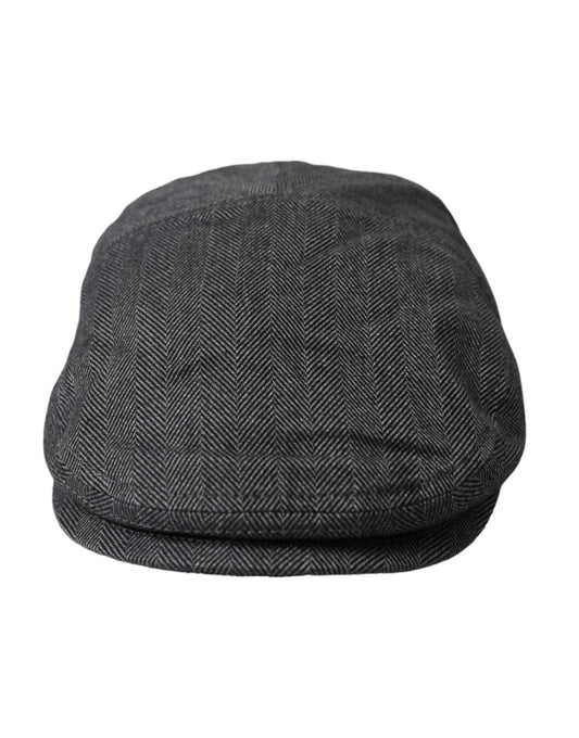 Dolce & Gabbana Gray Herringbone Crown Newsboy Hat Men - Sandy Store ByNet