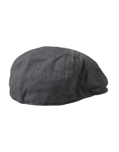 Dolce & Gabbana Gray Herringbone Crown Newsboy Hat Men - Sandy Store ByNet