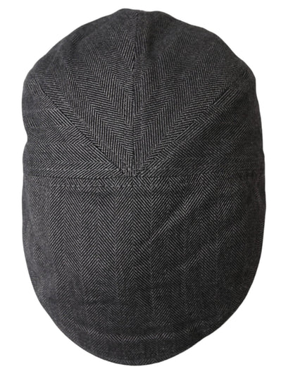 Dolce & Gabbana Gray Herringbone Crown Newsboy Hat Men - Sandy Store ByNet