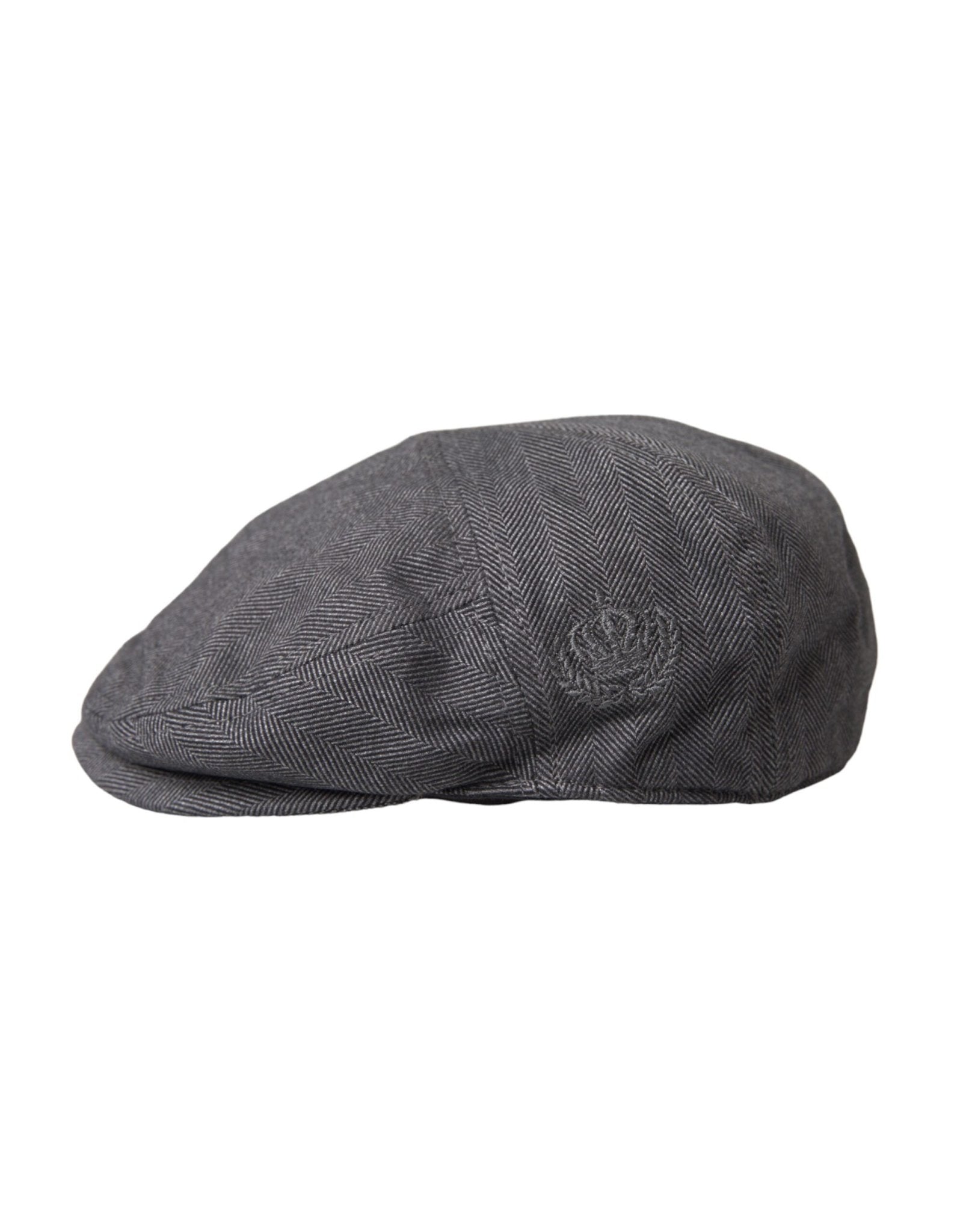 Dolce & Gabbana Gray Herringbone Crown Newsboy Hat Men - Sandy Store ByNet