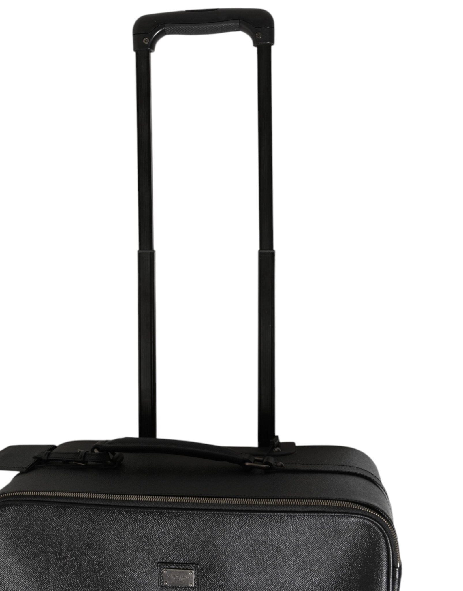 Dolce & Gabbana Gray Leather Logo Plaque Trolley Travel Wheel Men Suitcase Bag – par Dolce & Gabbana | Disponible sur Sandy Store ByNet