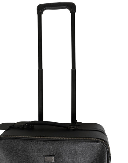 Dolce & Gabbana Gray Leather Logo Plaque Trolley Travel Wheel Men Suitcase Bag – par Dolce & Gabbana | Disponible sur Sandy Store ByNet