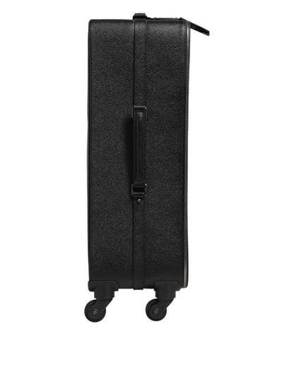 Dolce & Gabbana Gray Leather Logo Plaque Trolley Travel Wheel Men Suitcase Bag – par Dolce & Gabbana | Disponible sur Sandy Store ByNet