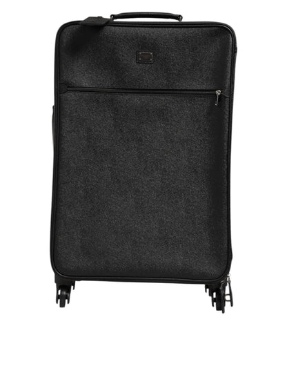 Dolce & Gabbana Gray Leather Logo Plaque Trolley Travel Wheel Men Suitcase Bag – par Dolce & Gabbana | Disponible sur Sandy Store ByNet