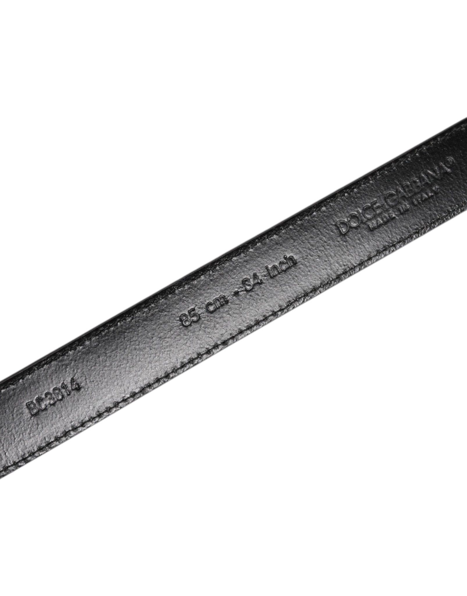 Dolce & Gabbana Gray Leather Silver Tone Metal Buckle Belt - Sandy Store ByNet