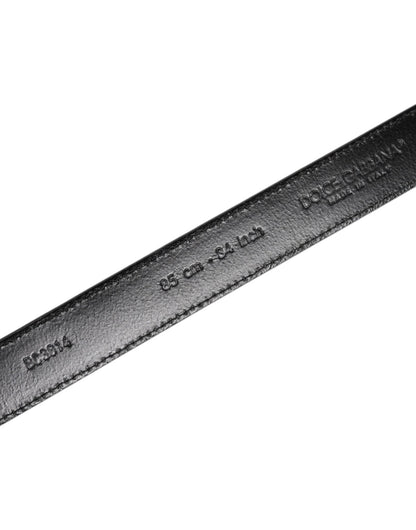Dolce & Gabbana Gray Leather Silver Tone Metal Buckle Belt - Sandy Store ByNet