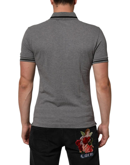 Dolce & Gabbana Gray Logo Embroidery Collared Polo T-shirt – IT44 | XS par Dolce & Gabbana | Disponible sur Sandy Store ByNet