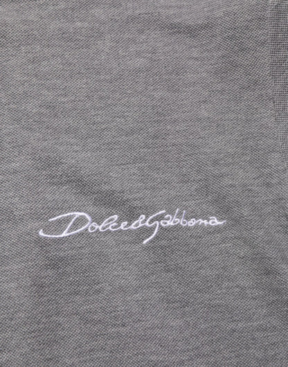 Dolce & Gabbana Gray Logo Embroidery Collared Polo T-shirt – IT44 | XS par Dolce & Gabbana | Disponible sur Sandy Store ByNet