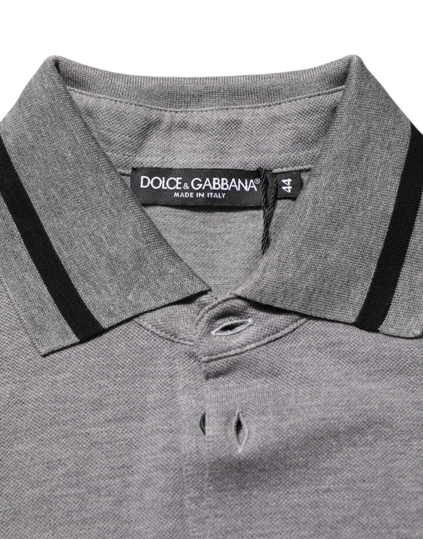 Dolce & Gabbana Gray Logo Embroidery Collared Polo T-shirt – IT44 | XS par Dolce & Gabbana | Disponible sur Sandy Store ByNet