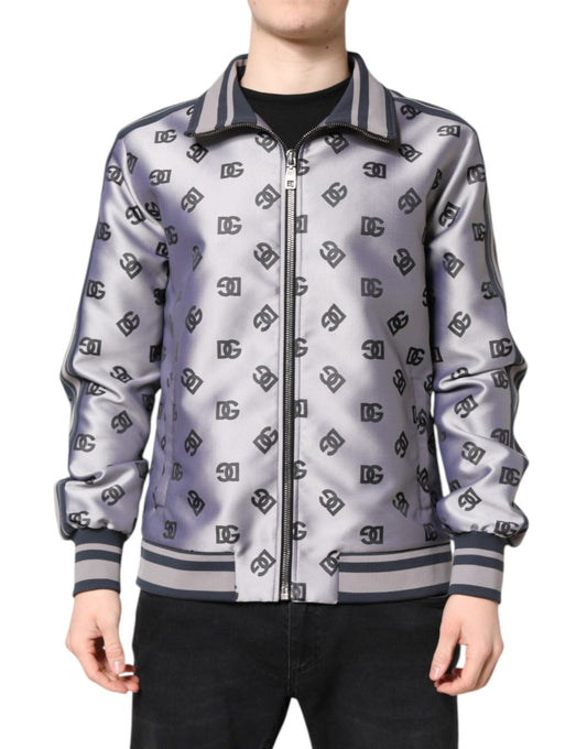 Dolce & Gabbana Gray Logo Monogram Full Zip Bomber Jacket – IT50 | L par Dolce & Gabbana | Disponible sur Sandy Store ByNet