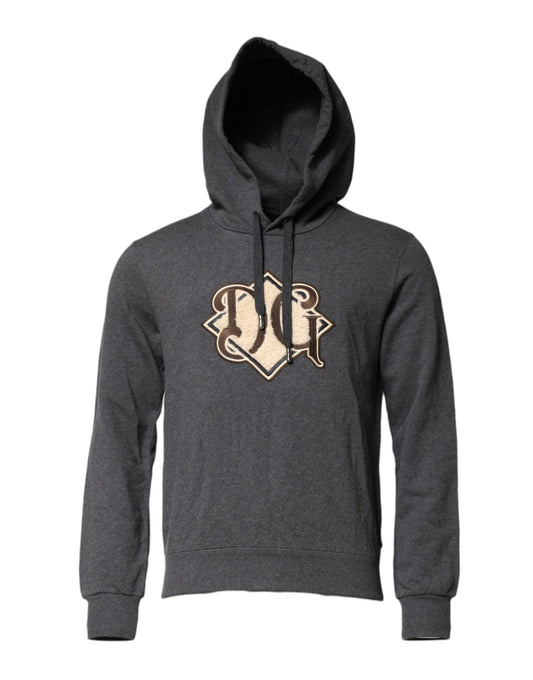Dolce & Gabbana Gray Logo Patch Hooded Sweatshirt Sweater – IT46 | S par Dolce & Gabbana | Disponible sur Sandy Store ByNet