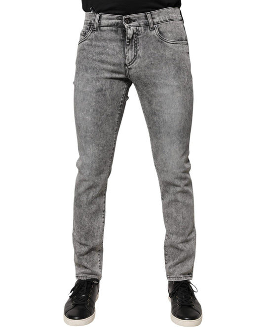Dolce & Gabbana Gray Logo Plaque Cotton Slim Fit Denim Jeans – IT46 | S par Dolce & Gabbana | Disponible sur Sandy Store ByNet
