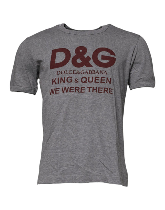 Dolce & Gabbana Gray Logo Print Cotton Crew Neck Men T-shirt – IT46 | S par Dolce & Gabbana | Disponible sur Sandy Store ByNet
