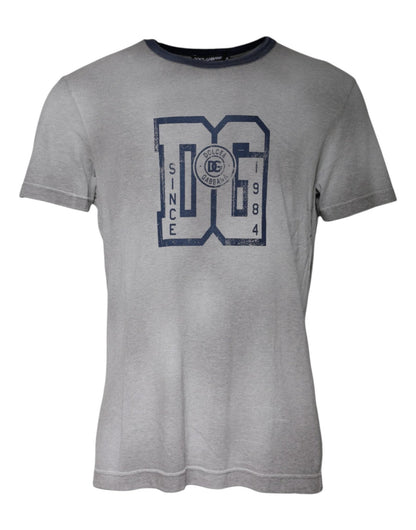 Dolce & Gabbana Gray Logo Print Cotton Crew Neck T-shirt – IT50 | L par Dolce & Gabbana | Disponible sur Sandy Store ByNet