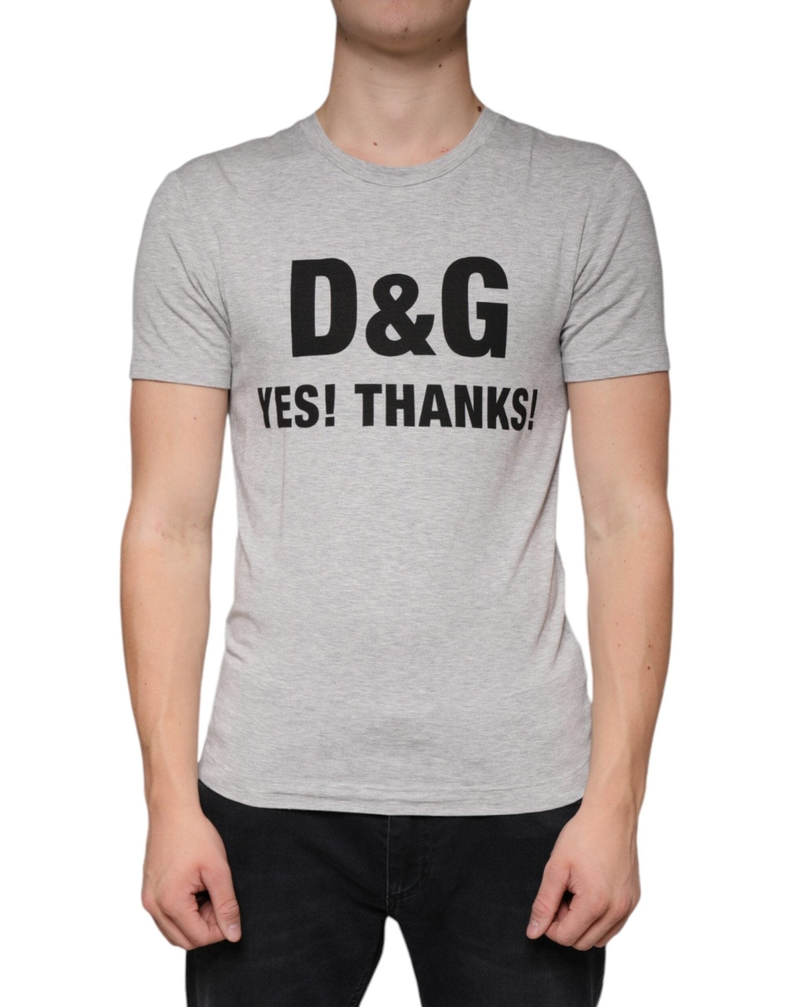Dolce & Gabbana Gray Logo Print Crewneck Short Sleeve T-shirt – IT44 | XS par Dolce & Gabbana | Disponible sur Sandy Store ByNet
