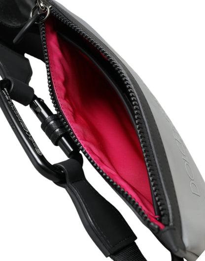 Dolce & Gabbana Gray Neoprene Logo Zip Waist Fanny Pack Belt Pouch Bag - Sandy Store ByNet