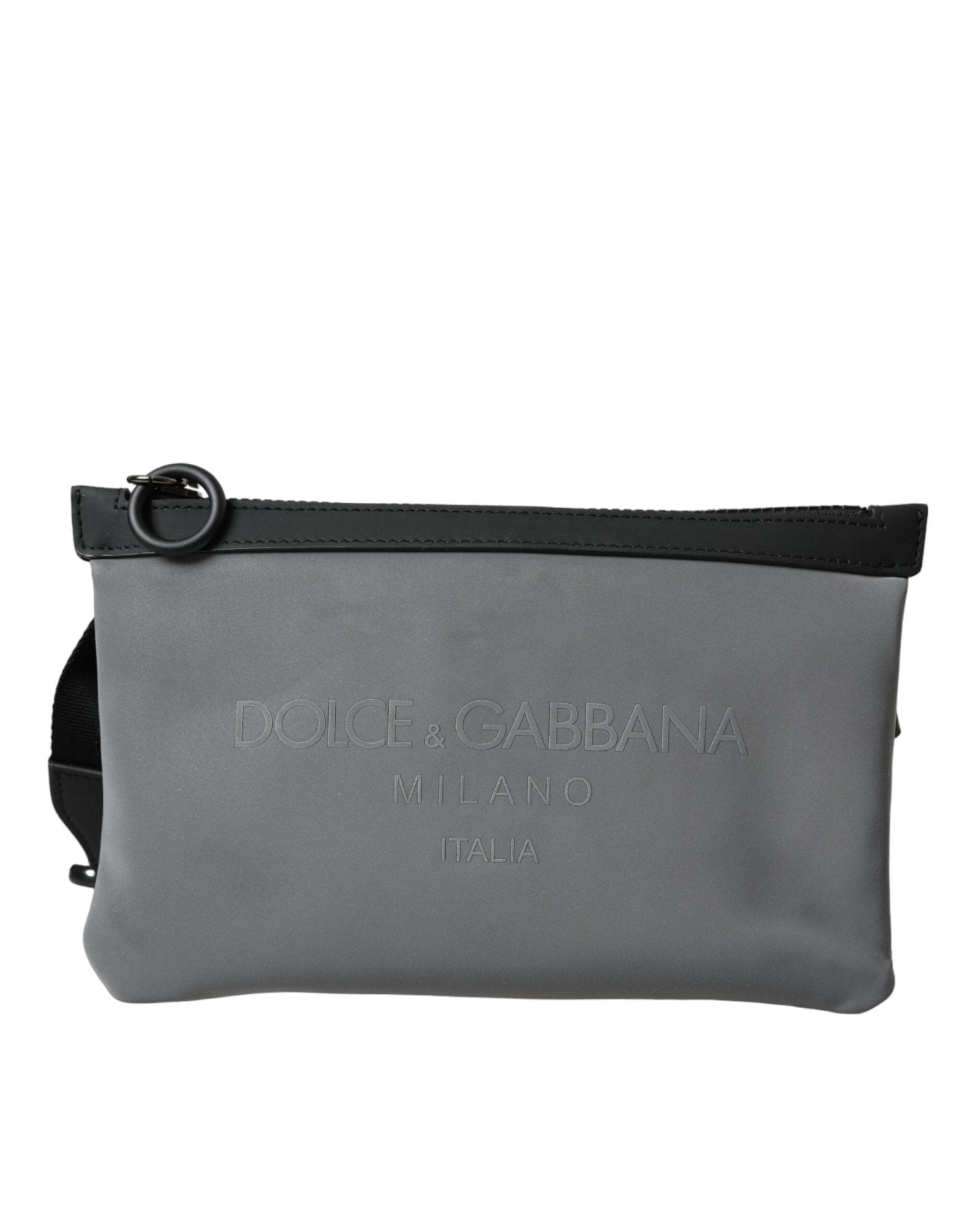 Dolce & Gabbana Gray Neoprene Logo Zip Waist Fanny Pack Belt Pouch Bag - Sandy Store ByNet