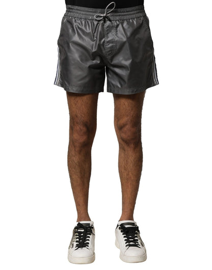 Dolce & Gabbana Gray Polyester Mid Waist Casual Bermuda Shorts – IT4 | S par Dolce & Gabbana | Disponible sur Sandy Store ByNet