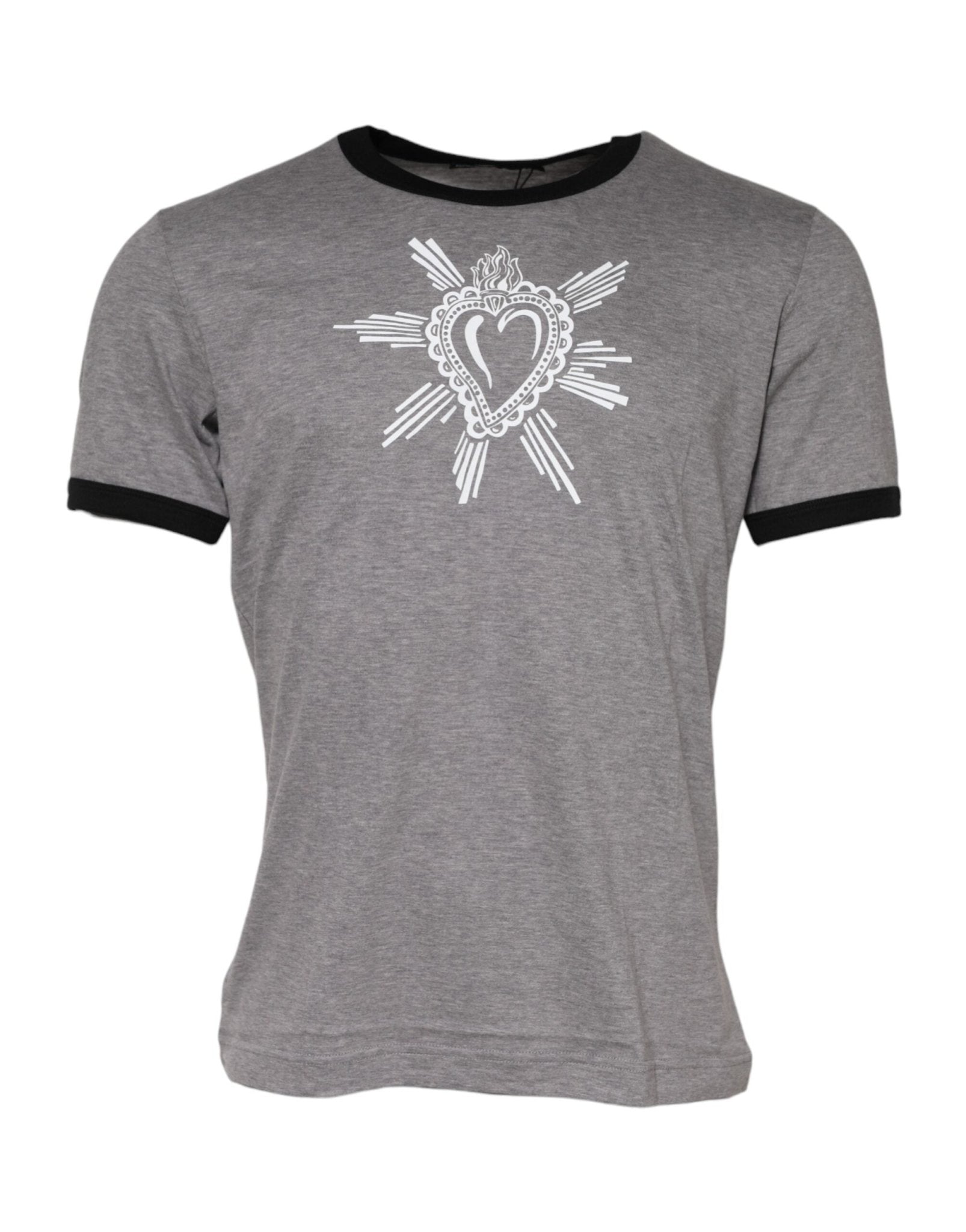 Dolce & Gabbana Gray Sacred Heart Cotton Crew Neck T-shirt – IT48 | M par Dolce & Gabbana | Disponible sur Sandy Store ByNet