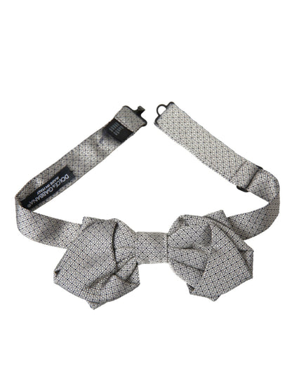 Dolce & Gabbana Gray Silk Adjustable Neck Men Bow Tie – par Dolce & Gabbana | Disponible sur Sandy Store ByNet