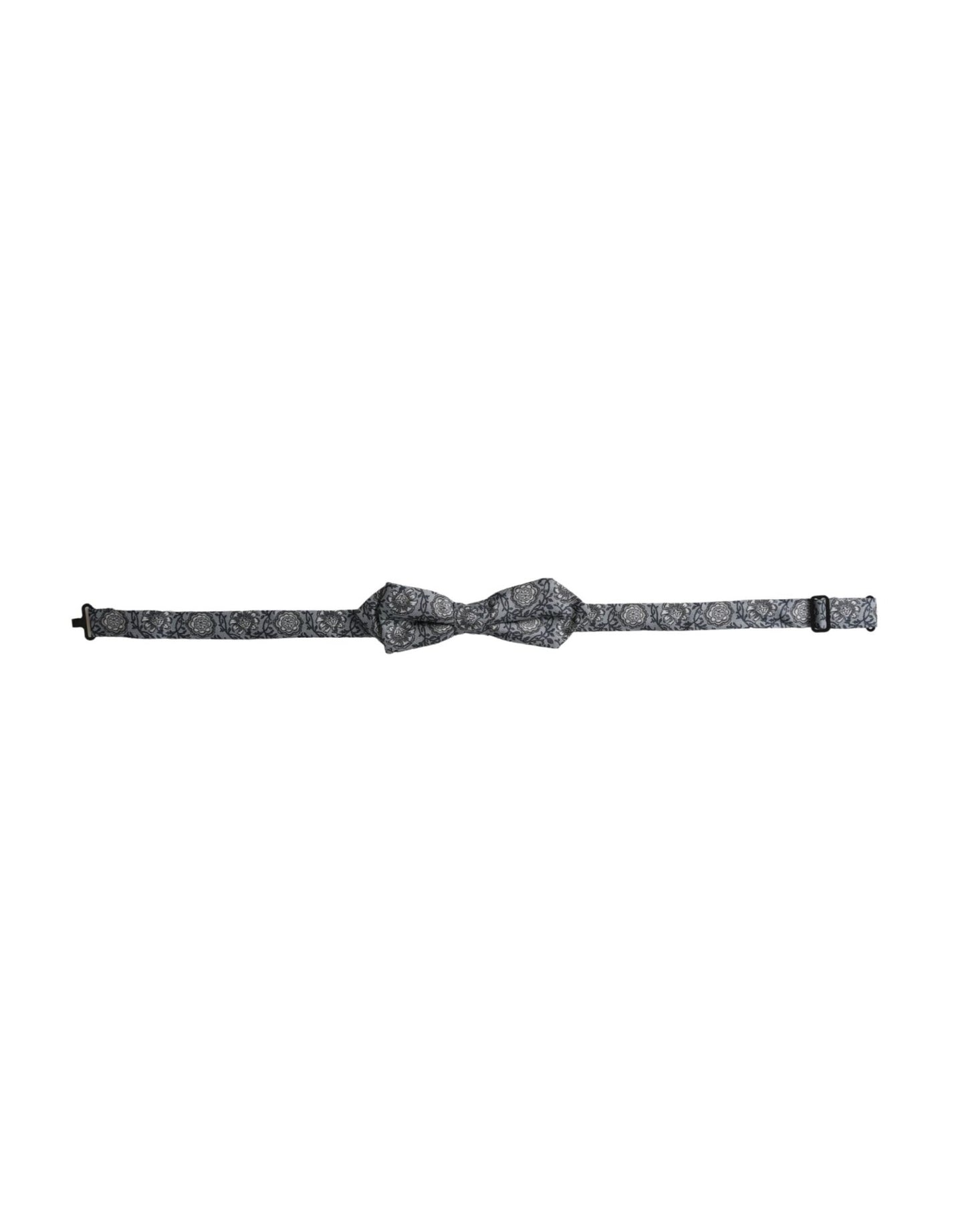 Dolce & Gabbana Gray Silk Patterned Adjustable Neck Men Bow Tie – par Dolce & Gabbana | Disponible sur Sandy Store ByNet