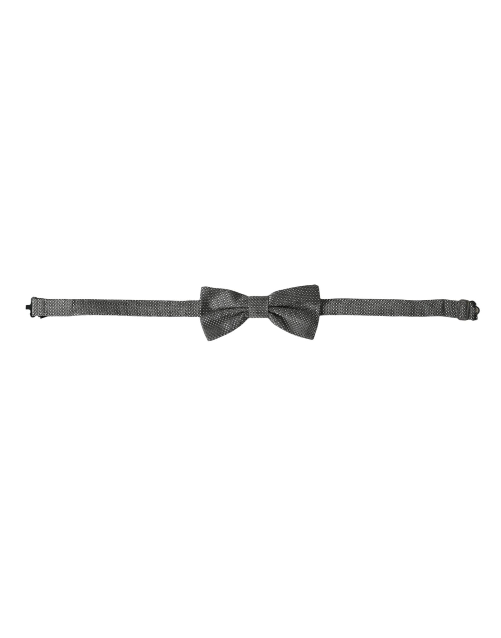 Dolce & Gabbana Gray Silk Patterned Adjustable Neck Men Bow Tie – par Dolce & Gabbana | Disponible sur Sandy Store ByNet