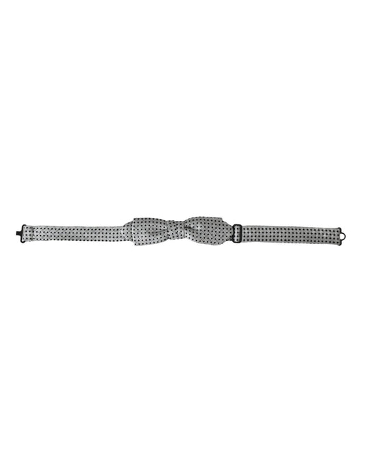 Dolce & Gabbana Gray Silk Polka Dot Adjustable Neck Men Papillon Bow Tie – par Dolce & Gabbana | Disponible sur Sandy Store ByNet
