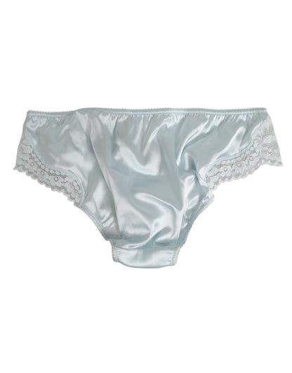 Dolce & Gabbana Gray Silk Satin Floral Lace Panty Brief Underwear – IT3 | M par Dolce & Gabbana | Disponible sur Sandy Store ByNet