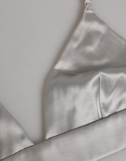 Dolce & Gabbana Gray Silk Satin Triangle Soft Cup Bra Underwear – IT2 | S par Dolce & Gabbana | Disponible sur Sandy Store ByNet