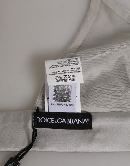 Dolce & Gabbana Gray Silk Satin Triangle Soft Cup Bra Underwear – IT2 | S par Dolce & Gabbana | Disponible sur Sandy Store ByNet