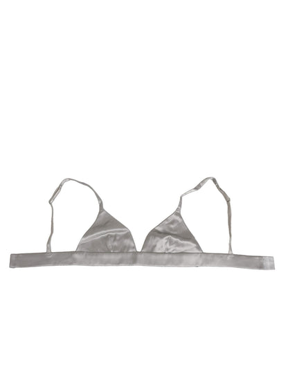 Dolce & Gabbana Gray Silk Satin Triangle Soft Cup Bra Underwear – IT2 | S par Dolce & Gabbana | Disponible sur Sandy Store ByNet