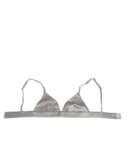 Dolce & Gabbana Gray Silk Satin Triangle Soft Cup Bra Underwear – IT2 | S par Dolce & Gabbana | Disponible sur Sandy Store ByNet