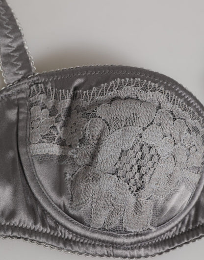 Dolce & Gabbana Gray Silk Underwired Balconette Bra Underwear – IT2 | S par Dolce & Gabbana | Disponible sur Sandy Store ByNet